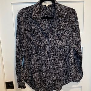 Cloth & Stone for Anthropologie Black and White Print Blouse